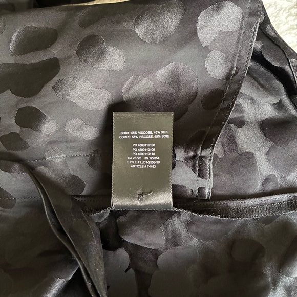 Babaton Black Leopard Power Blouse Silk Viscose Small - Picture 12 of 13